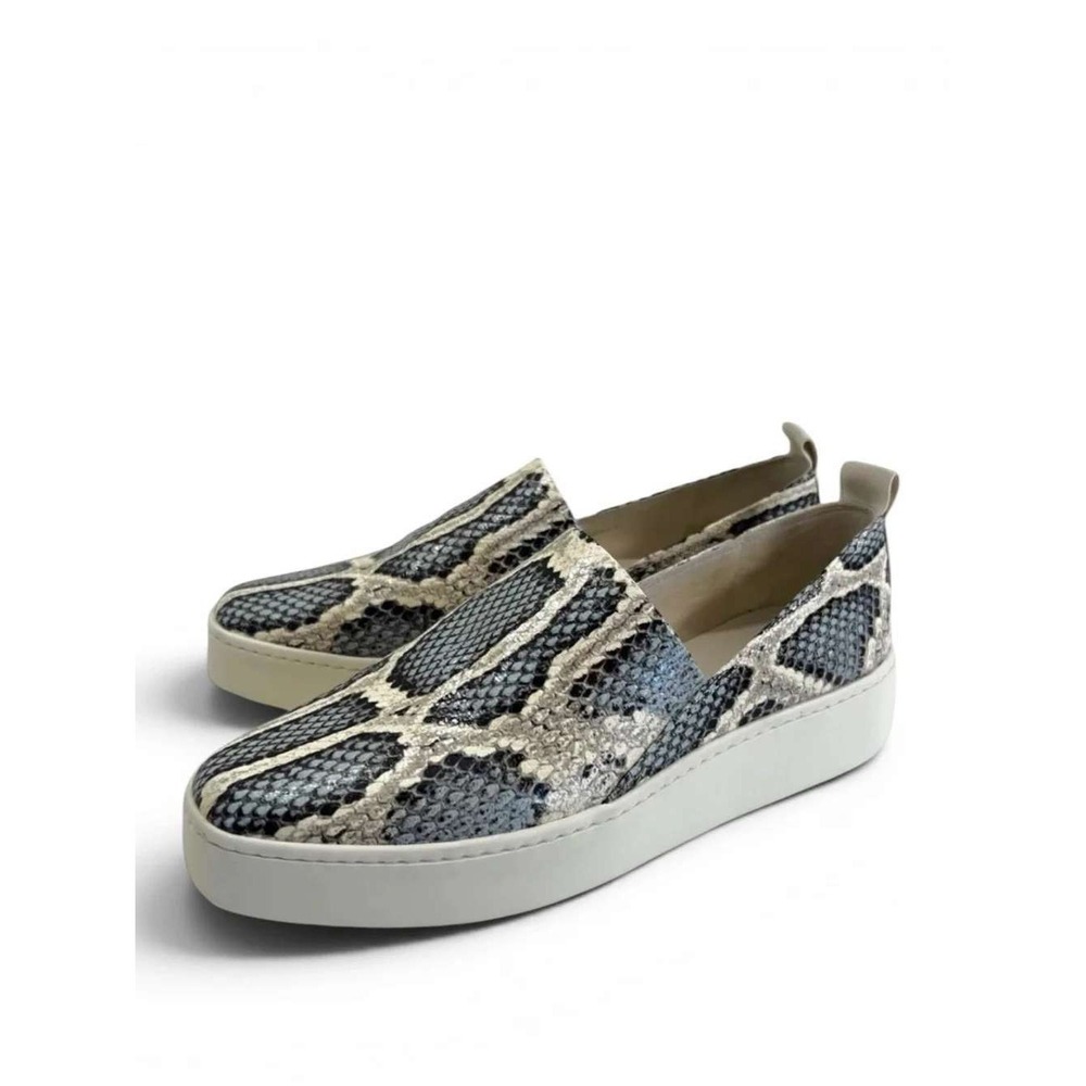 NEW Vince Saxon 2 Mottled Snake Print Leather Slip-On Sneakers Size 9.5